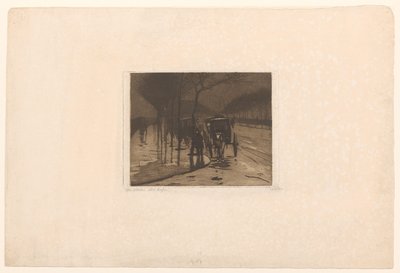 Autobuses de espera en el Victoria Embankment de Londres de Willem Witsen (signed by artist)