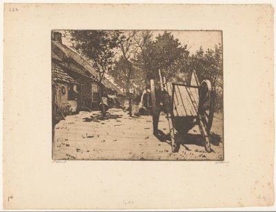 Vagón en un corral de Brabante de Willem Witsen (signed by artist)