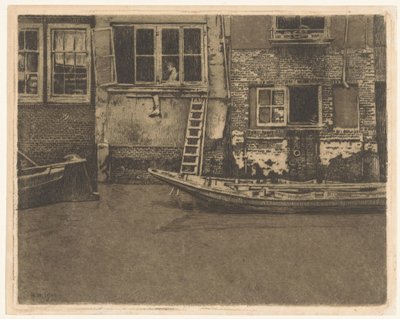 Fachadas traseras de Voorstraat 463, 465 y 467 en Dordrecht de Willem Arnoldus Witsen