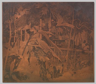 Puente de bambú sobre el kali en Buitenzorg de Willem Arnoldus Witsen