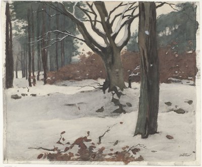 Árboles en la nieve de Willem Arnoldus Witsen