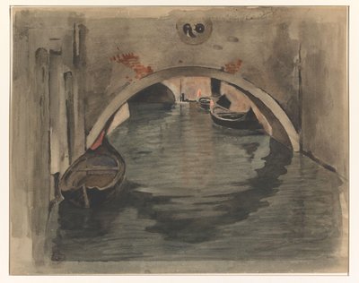 Vista bajo un puente arqueado en Venecia de Willem Arnoldus Witsen