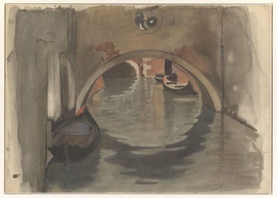 Vista bajo un puente arqueado en Venecia de Willem Arnoldus Witsen