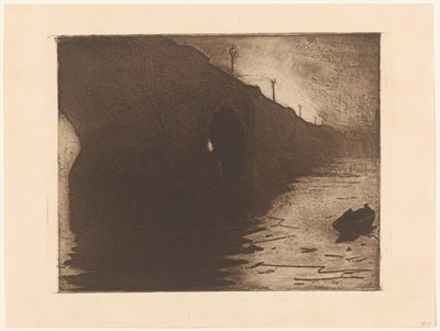 Vista del puente de Waterloo en la niebla en Londres de Willem Arnoldus Witsen