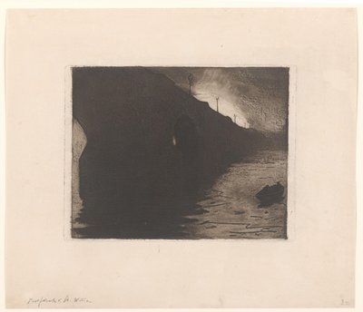 Vista del puente de Waterloo en la niebla en Londres de Willem Arnoldus Witsen