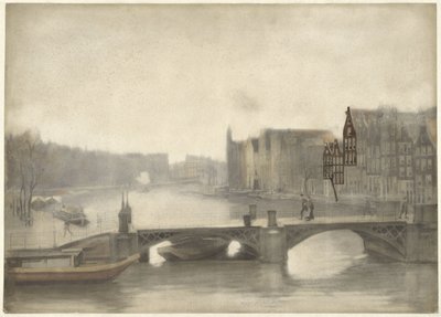 Vista del Binnen-Amstel en la niebla de Willem Arnoldus Witsen