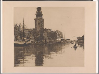 Vista de la Montelbaanstoren en Ámsterdam
Oude Schans con Montelbaanstoren y barco de remos (título original) de Willem Arnoldus Witsen