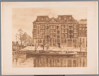 Vista de la fachada del almacén del WIC vista desde Oudeschans
West India House (título original) de Willem Arnoldus Witsen