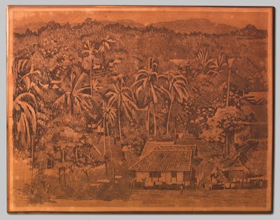 Vista de casas y vegetación en Buitenzorg de Willem Arnoldus Witsen