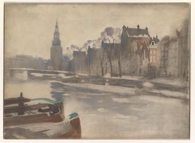 Vista del Oude Schans a la torre de Montelbaan de Willem Arnoldus Witsen