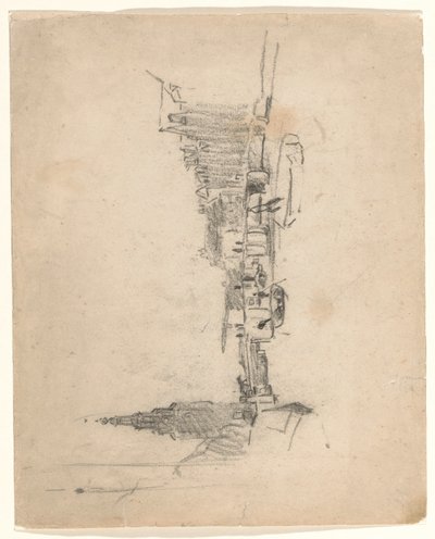 Vista del Oude Schans a la torre de Montelbaan de Willem Arnoldus Witsen