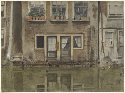 Casas en un canal de Ámsterdam de Willem Arnoldus Witsen