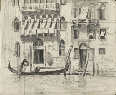 Casas con toldos sobre balcones en el Gran Canal de Venecia de Willem Arnoldus Witsen