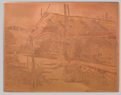 En el kampong, banano en primer plano de Willem Arnoldus Witsen