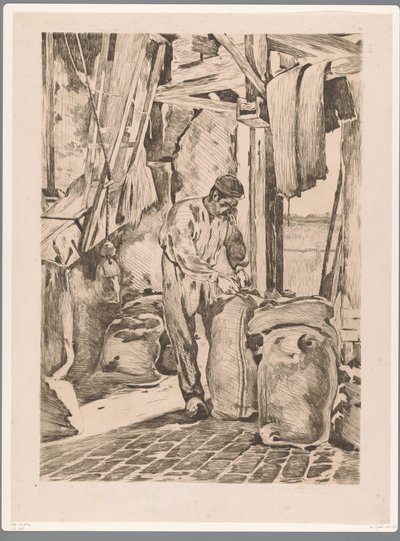 El molinero del molino de Wijk bij Duurstede anuda un saco
Molinero con puerta abierta (título original) de Willem Arnoldus Witsen