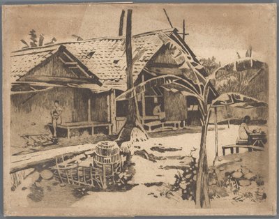 Árbol Pisang en el kampong, Buitenzorg de Willem Arnoldus Witsen