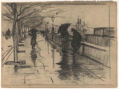 Lluvia, Thames Embarkment en Londres de Willem Arnoldus Witsen