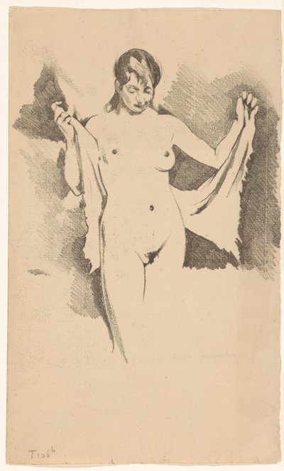 Mujer desnuda de pie secándose de Willem Arnoldus Witsen