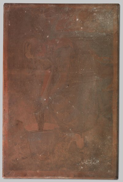 Mujer de pie en el balde de lavado de Willem Arnoldus Witsen