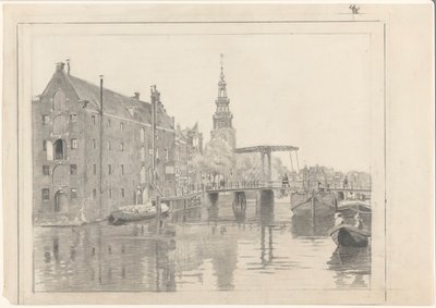 Paisaje urbano con la torre Montelbaan de Willem Arnoldus Witsen