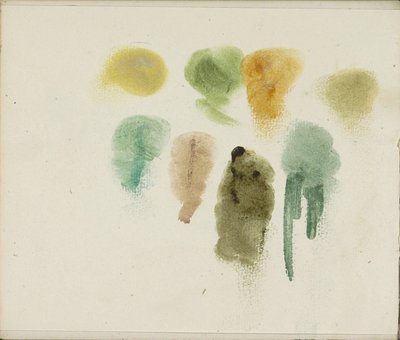 Hoja de estudio con pruebas de color de Willem Arnoldus Witsen