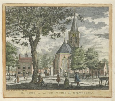 Iglesia y casa rectoral en Hilversum en 1762 (antes del incendio de 1766)
La iglesia y la rectoría de Hilversum (título en el objeto) de Willem Writs