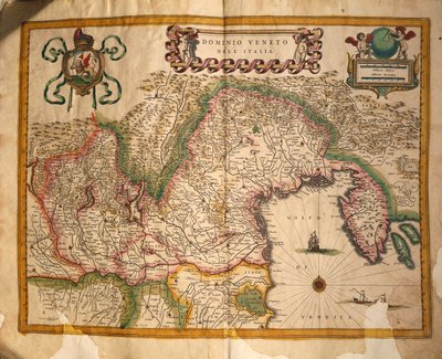 Mapa del territorio bajo dominio veneciano, de Regionum Italiae de Willem and Joan  Blaeu