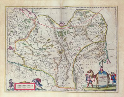 Mapa de Siberia y China de Le Theatre du Monde o Nouvel Atlas, 1645 de Willem Janszoon Blaeu
