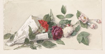 Ramo de rosas y pelargonium de Willem de Famars Testas