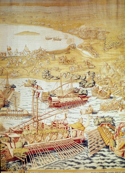 Conquista de Túnez por el emperador Carlos V: la sede de Golette en 1535. Detalle de un tapiz de Willem de Pannemaker (activo hacia 1535-1554) 1554 Alcázar de Sevilla de Willem de Pannemaker