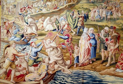 Conquista de Túnez por el emperador Carlos V: violencia infligida a las mujeres por las tropas españolas en 1535 (tapiz) de Willem de Pannemaker