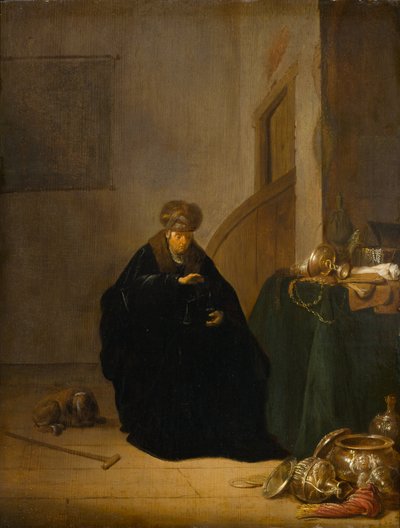 El pesador de oro, c.1635-1640 de Willem de Poorter