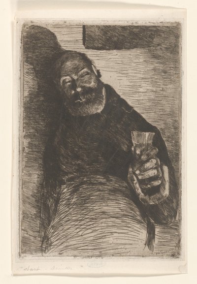 Drinker (título original del objeto)
Man met geheven glas (título original) de Willem de Zwart (signed by artist)