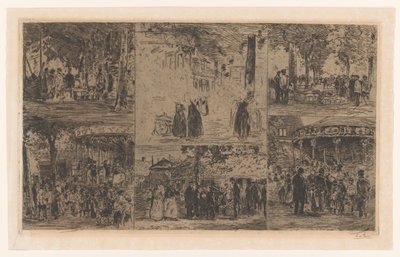 Seis bocetos de un día de mercado y feria de pueblo de Willem de Zwart (signed by artist)