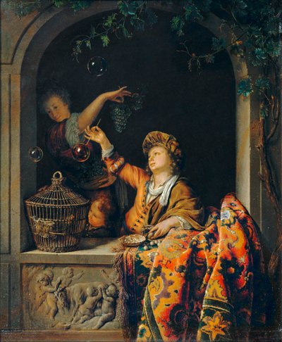 Pompas de jabón ... de Willem van (after) Mieris