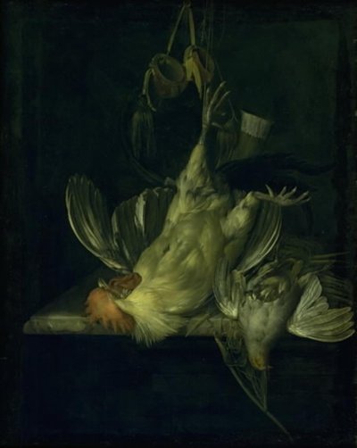 Un gallo blanco muerto de Willem van Aelst