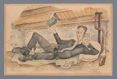 Autorretrato en escondite de Willem van Beek (signed by artist)