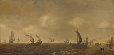 Paisaje marino en la playa de Scheveningen de Willem van Diest (attributed to)