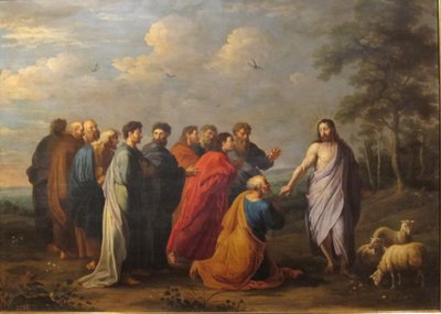 Spanish: Jesucristo entregando las llaves a San Pedro de Willem van Herp