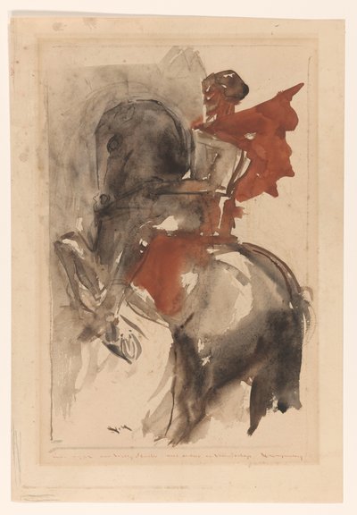 Caballero a caballo de Willem van Konijnenburg (signed by artist)
