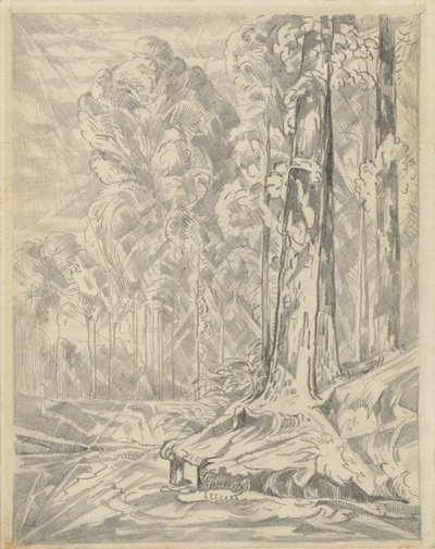 Espacio abierto entre árboles altos de Willem van Konijnenburg