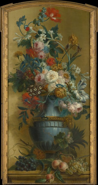 Flores en un jarrón azul, siglo XVIII de Willem van Leen