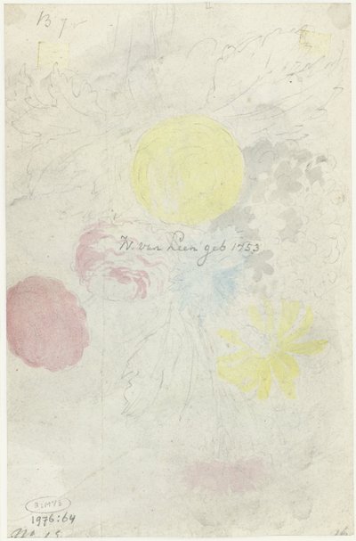 Boceto de un ramo de flores de Willem van Leen