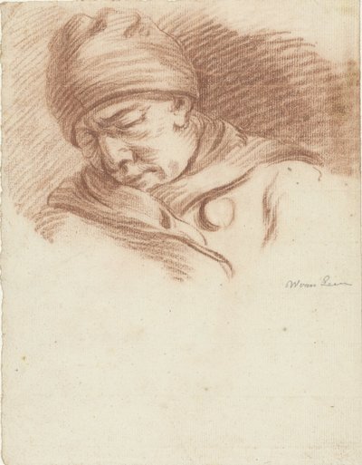 Hombre dormido con sombrero (¿autorretrato?) de Willem van Leen