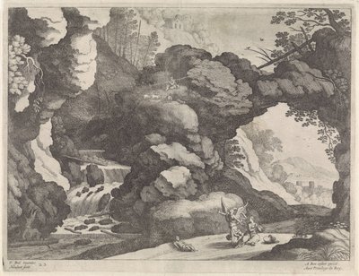 Paisaje con Agar e Ismael Paisajes italianos (título de la serie) de Willem van Nieulandt (II)