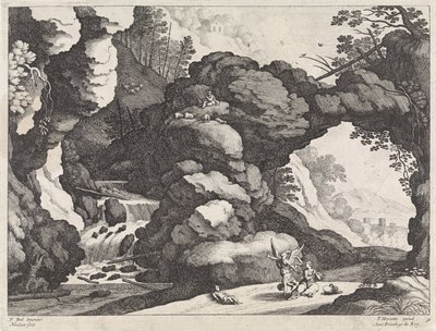 Paisaje con Agar e Ismael Paisajes italianos (título de la serie) de Willem van Nieulandt (II)