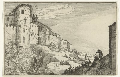 paisaje con ruinas romanas Ruinas romanas y paisajes costeros (serie 1) (título de la serie) de Willem van Nieulandt (II)
