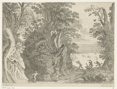Paisaje con un robo a mano armada de Willem van Nieulandt (II)