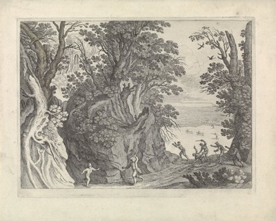 Paisaje con un robo a mano armada de Willem van Nieulandt (II)