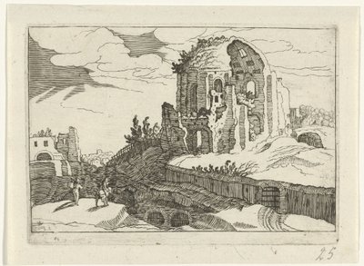 Ninfeo en Roma Romeinse ruïnes (serie 2) (título de la serie) de Willem van Nieulandt (II)